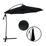 Ombrelone Lateral 3,00m Importway Preto Jardim Piscina