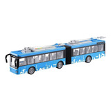 Ônibus Miniatura A Fricção Com Som E Luz Abre As Portas 44cm