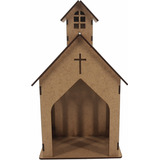 Oratório Capela Igreja Decoração Provençal Mdf Crú 30 Cm 