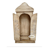 Oratório Capela Madeira C/ Porta Para Santo Até 23cm Lindo