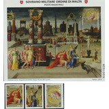 Ordem De Malta 2013 Bloco E 3 Selos Pintura Augusto E Sibila