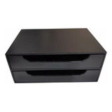 Organizador 2 Gavetas Base Monitor Preto