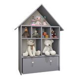Organizador Casinha Infantil Mdf 100% Brinquedos Azul Sereno