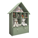 Organizador Casinha Infantil Mdf 100% Brinquedos Verde Jade