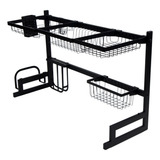 Organizador Cozinha Suspensa Escorredor Louça Pia 86 Cm Cor Preto