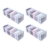 Organizador De Calcinhas P/ Gavetas Transp - Kit 4 Unidades