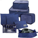 Organizador De Mala Viagem Bolsa Porta Sapatos Kit 17 Peças