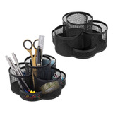 Organizador De Mesa Giratório Porta Canetas 7 Divisórias