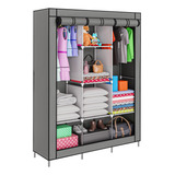 Organizador De Roupa Cabideiro Desmontável Compacto Cinza