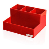 Organizador Fortune + Porta Pincel Realce Acrílico Vermelho