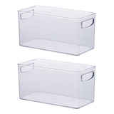 Organizador Geladeira Cozinha Acrílico 30x15x15 Cm Kit 2 Un Cor Transparente