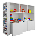 Organizador Infantil Porta Livros E Carrinhos Ava 100% Mdf