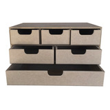 Organizador Multiuso Gaveteiro De Mesa 6 Gavetas Mdf Cru 