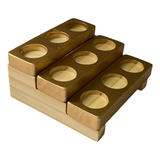Organizador P/ Frascos Batom E Esmalte Madeira Dourado