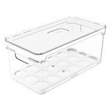 Organizador Porta 30 Ovos Acrílico Geladeira Com Tampa 