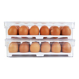 Organizador Porta Ovos 18 Un C/ Tampa Geladeira Cozinha Luxo
