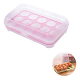 Organizador Porta Ovos Com Tampa Bandeja Geladeira - 15 Ovos