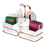 Organizador Porta Sache Chá Açúcar Colher Café Rose Gold