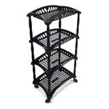 Organizador Vertical Quadruplo Fruteira Preto 4 Andares