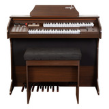 Órgão Eletrônico Harmonia Hs 45 Lux Marrom 220v