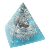 Orgonite Pirâmide - Azul 30- Pirita- Abundância Prosperidade