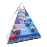 Orgonite Piramide- Azul 14- Pirita -