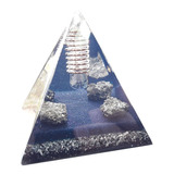 Orgonite Piramide- Azul 2- Pirita - Abundancia Prosperidade