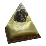 Orgonite Piramide Dourada - Pirita - Abundancia Prosperidade