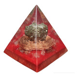 Orgonite Pirâmide Prosperidade Abundância Pirita 8 Cm