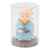 Ornamento De Carro Blue Cute Monk Movido A Energia Solar