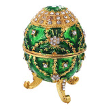 Ovo De Páscoa Fabergé Verde De Luxo Porta-jóias Russo