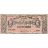 P-s532 Antiga Cédula Do México 5 Pesos Ano 1915 Mbc