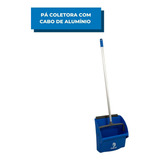 Pá Coletora Seletiva Pop Azul Com Cabo De Alumínio 70cm Lixo