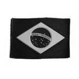 Pach Emborrachado C Velcro Bandeira Do Brasil Preta Militar