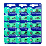 Pack 100 Baterias Sony 364 Sr621s Pilha Botão Moeda Sr 1.55v