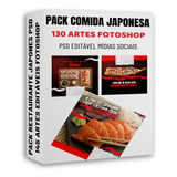 Pack 130 Artes Comida Japonesa Editavel Photoshop Psd