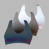 Pack 3 Tops Feminino Plus Size Fitness Com Forro Sem Bojo