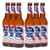 Pack 6 Cervejas Americanas Pabst Blue Ribbon 355ml