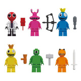 Pack 6 Miniaturas Roblox Rainbow Friends Boneco C/acessórios