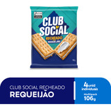 Pack Biscoito Integral Recheio Requeijão Club Social Pacote 106g 4 Unidades