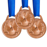 Pack C/ 10 Medalhas Ax Esportes 35mm H. Mérito Bronzeada