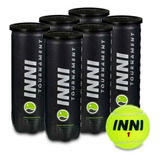 Pack C/ 6 Tubos De Bolas De Tênis Inni Tournament-(selo Itf)