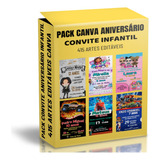 Pack Canva Convites Aniversario Infantil 415