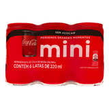Pack Refrigerante Coca-cola Mini Lata 220ml Sem Açúcar C/ 6