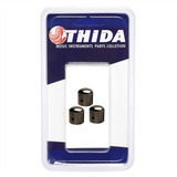 Pacote 03 Knob Metal Com Trava Cosmo Black P/ Guitarra Baixo