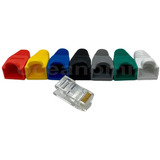 Pacote 50 Conector Rj45 Cat6 Ouro + 50 Capas Rj45 Cabo Rede