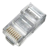 Pacote C/ 10 Conector Rj45 Cat5e Banho De Ouro Cabo Rede
