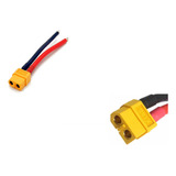 Pacote Com 3pç Plug Xt60 Femea 12 Awg 10cm Cabo Siliconado