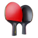 Pacote De 2 Raquetes De Ping Pong Boli A11 Preta/vermelha Longo