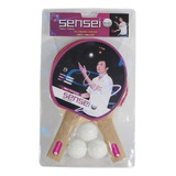 Pacote De 2 Raquetes De Ping Pong Sensei Set Sensei